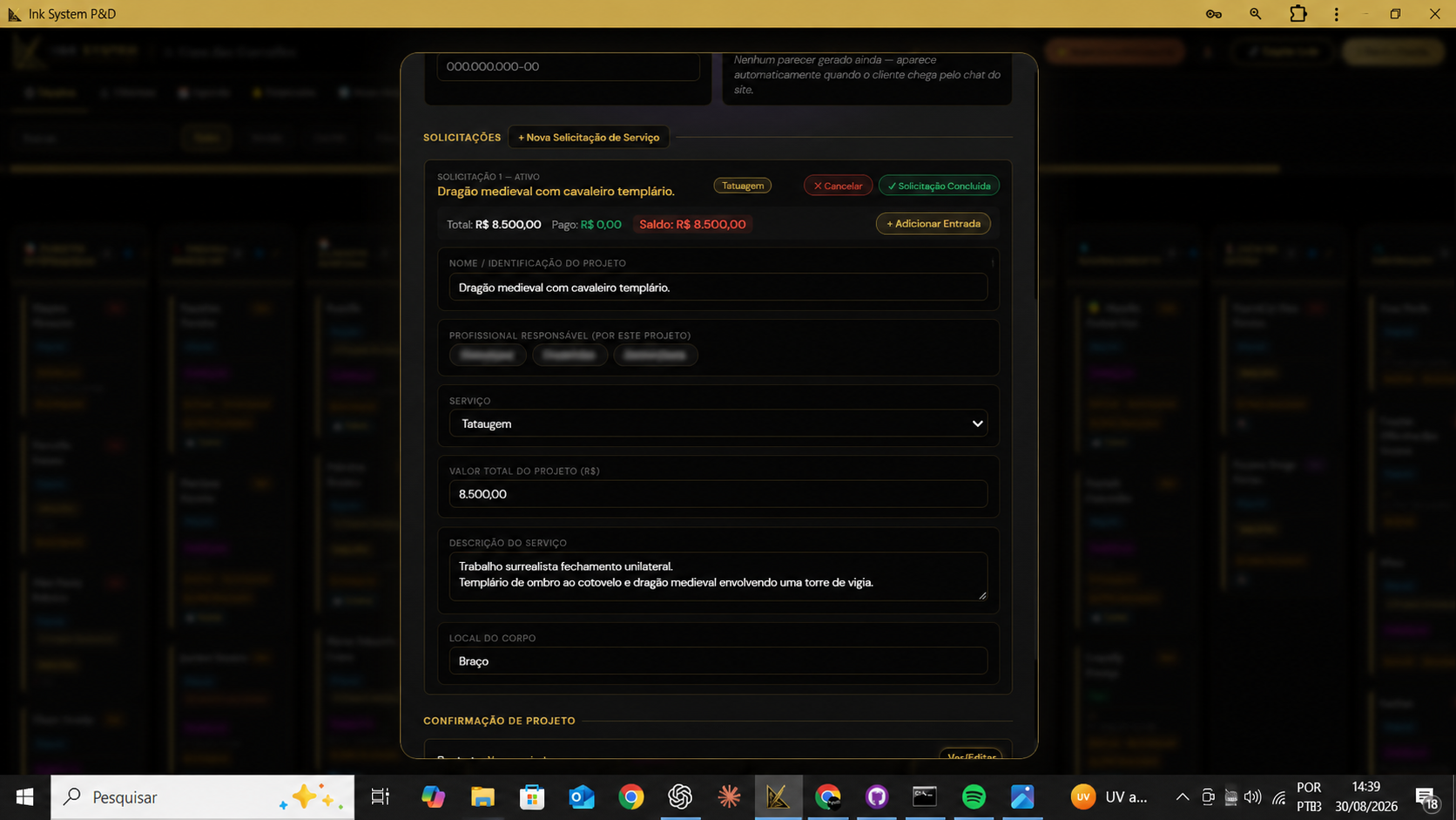 Projeto no Ink System ampliado